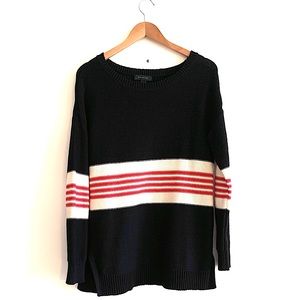 ANN TAYLOR - Black Color Stripes Sweater!